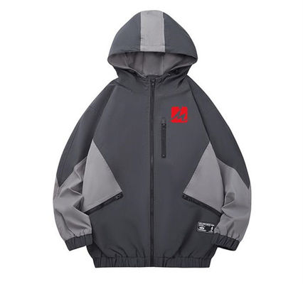 De losse Gewone Mensen Met een kap van Grey Jacket Waterproof Windbreaker For van de Vlekjeugd