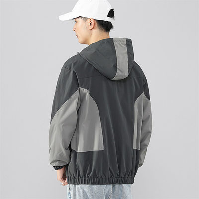 De losse Gewone Mensen Met een kap van Grey Jacket Waterproof Windbreaker For van de Vlekjeugd