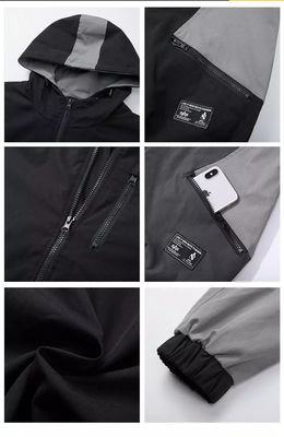 De losse Gewone Mensen Met een kap van Grey Jacket Waterproof Windbreaker For van de Vlekjeugd