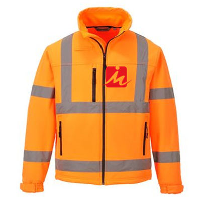 EN471 het hoge Jasje van de Veiligheidssoftshell van Zichtkledingstukken Zachte Weerspiegelende