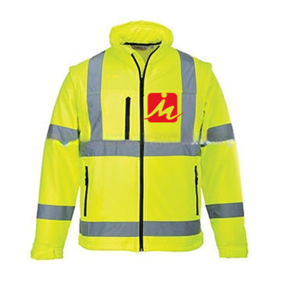 EN471 het hoge Jasje van de Veiligheidssoftshell van Zichtkledingstukken Zachte Weerspiegelende