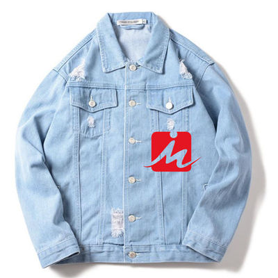 Polyester van het Katoenen van de Jasjesstreetwear Borduurwerkdenim het Toevallige Berijdende Jasje