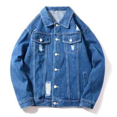Polyester van het Katoenen van de Jasjesstreetwear Borduurwerkdenim het Toevallige Berijdende Jasje