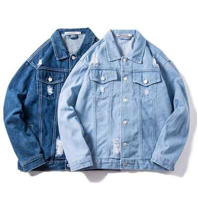 Polyester van het Katoenen van de Jasjesstreetwear Borduurwerkdenim het Toevallige Berijdende Jasje