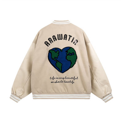Het unisex- van het de Jasjesleer van Borduurwerkvarsity van de de Kokerbommenwerper Jasje van het Honkballetterman
