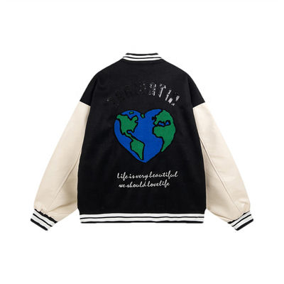 Van het de Jasjesleer van Varsity van het bommenwerpersborduurwerk Jasje van het de Koker het Unisex- Van letters voorziende Honkbal