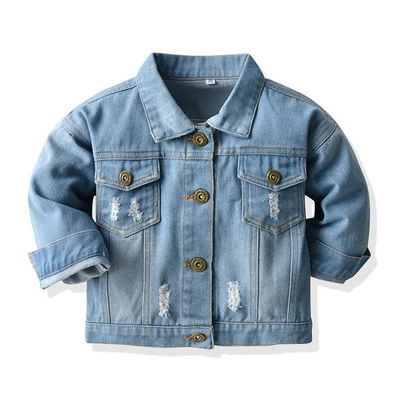 OEM van het Denimjasjes van het douaneborduurwerk het Jasje van het Jonge geitjeoutwear van de Meisjes van Jongens