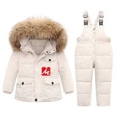 Overall Jumpsuit van Duck Down Coat Outerwear Children van het polyester de Lichtgewicht Benedenjasje Witte