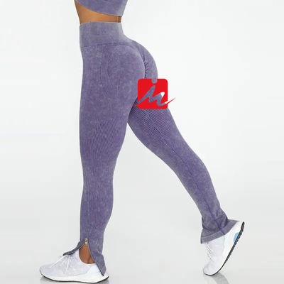 Dames 5-delige sportbeha en legging Naadloze geribbelde fitnesssets Sportkleding