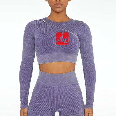 Dames 5-delige sportbeha en legging Naadloze geribbelde fitnesssets Sportkleding