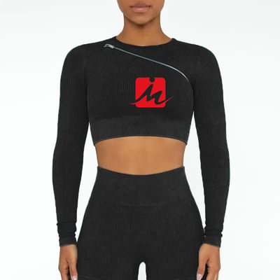 Dames 5-delige sportbeha en legging Naadloze geribbelde fitnesssets Sportkleding